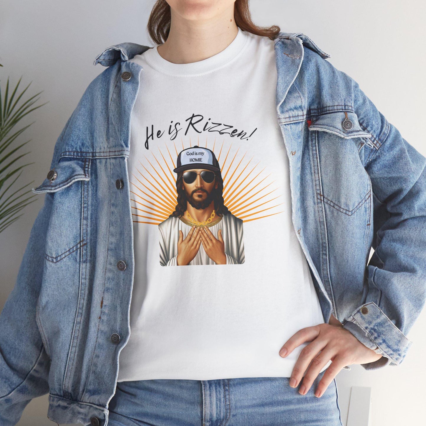 Funny 'He is Rizzen' Jesus T-Shirt