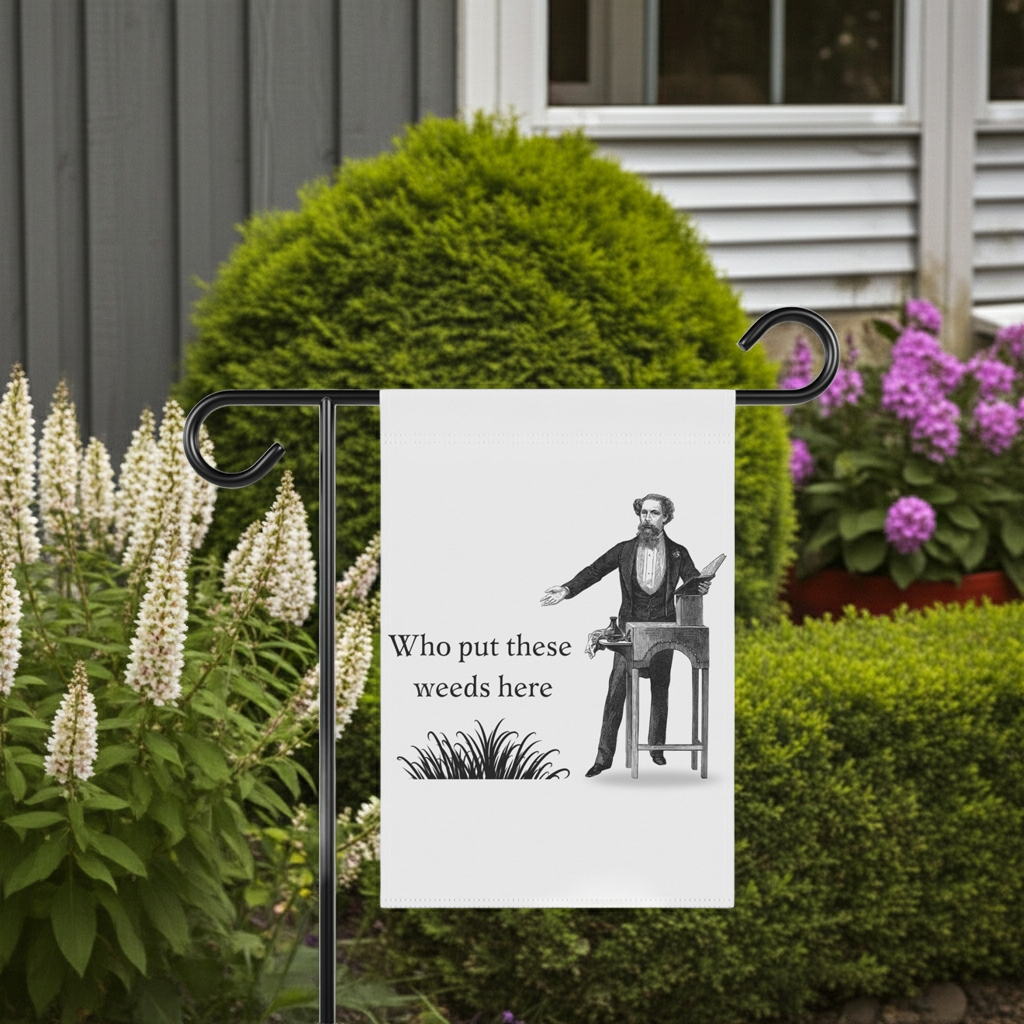 Funny "Who put these weeds here" Garden Flag