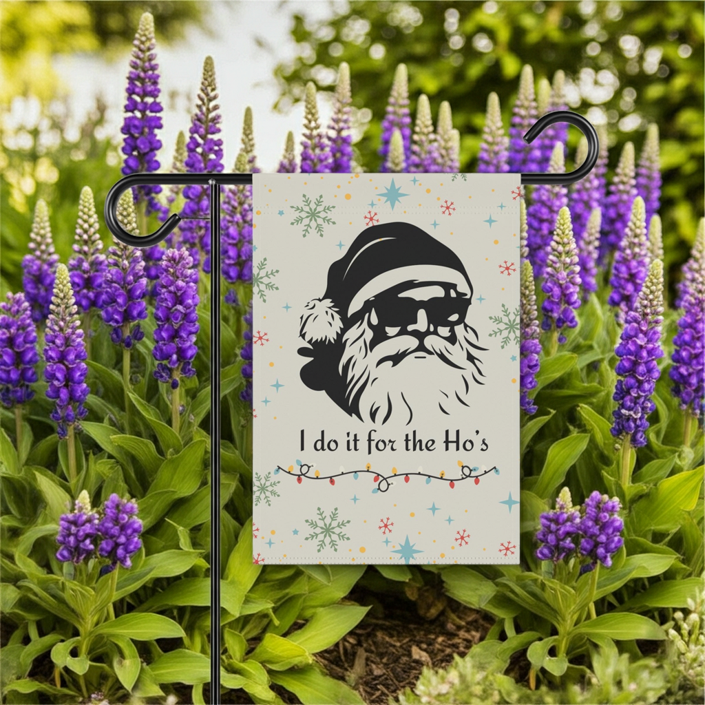 Santa 'I Do It for the Ho's' Christmas Flag