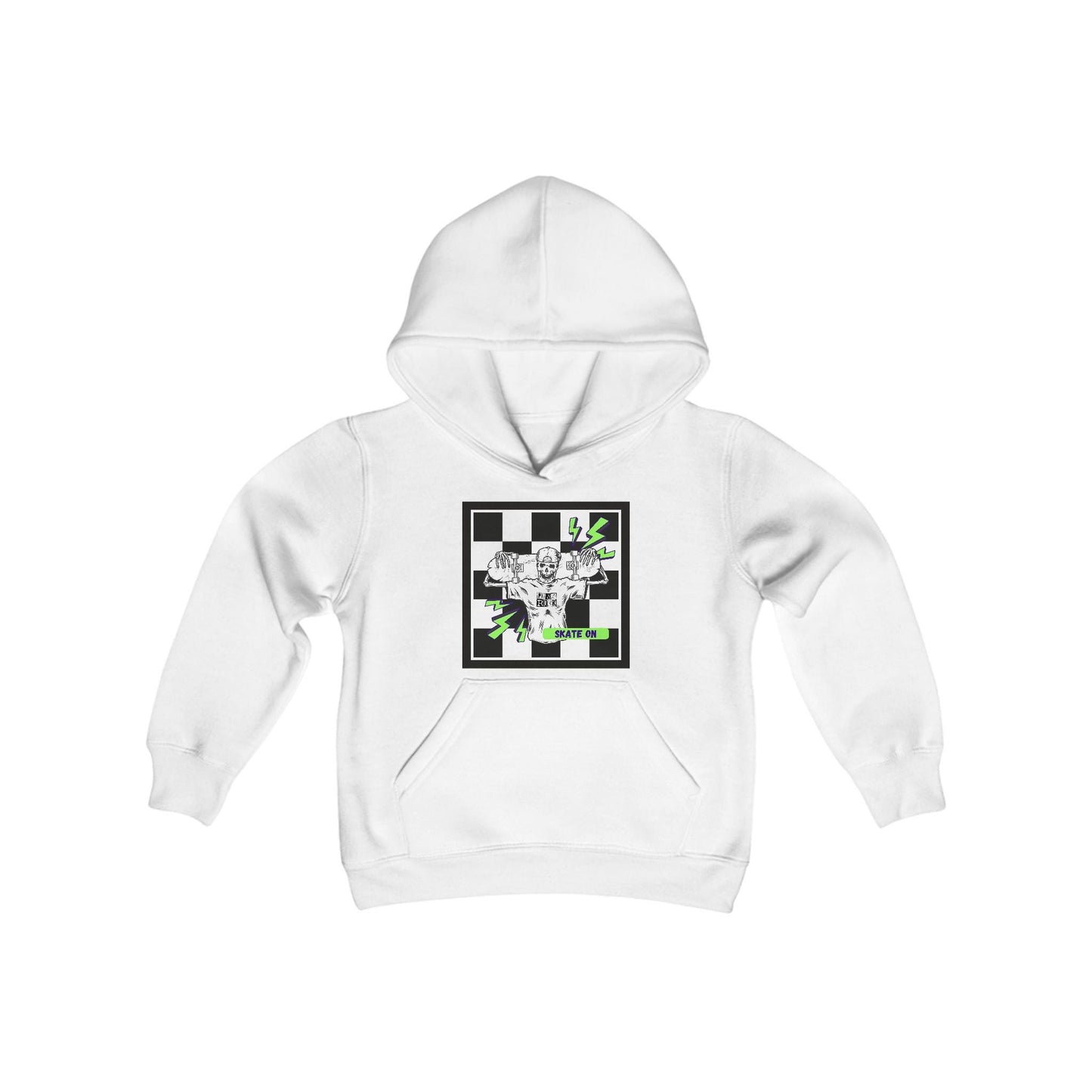 Kid's Skater Skeleton Checkered Hoodie