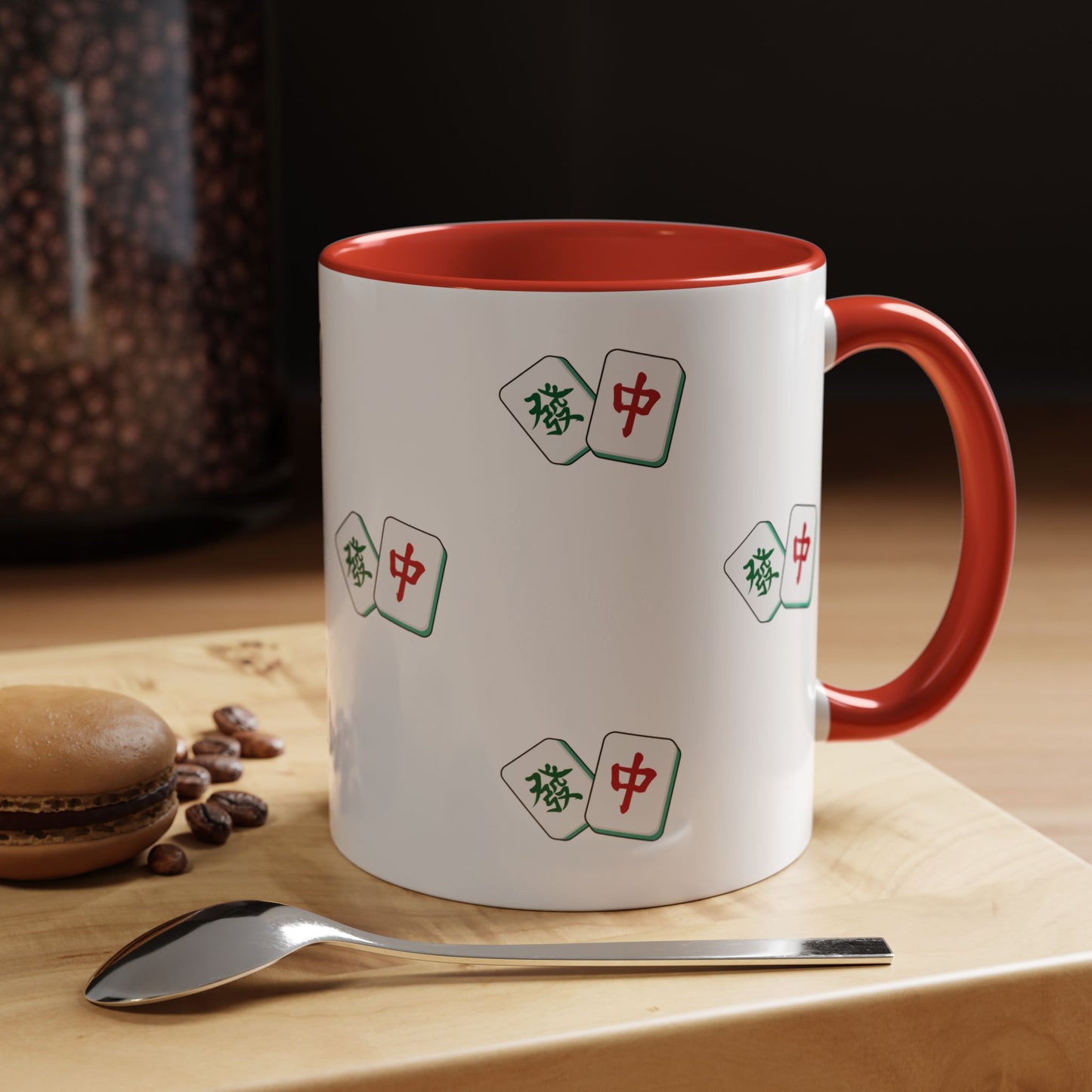 Mahjong Tiles Pattern Mug Accent Coffee Mug | Mahjong Tile Ceramic Mug