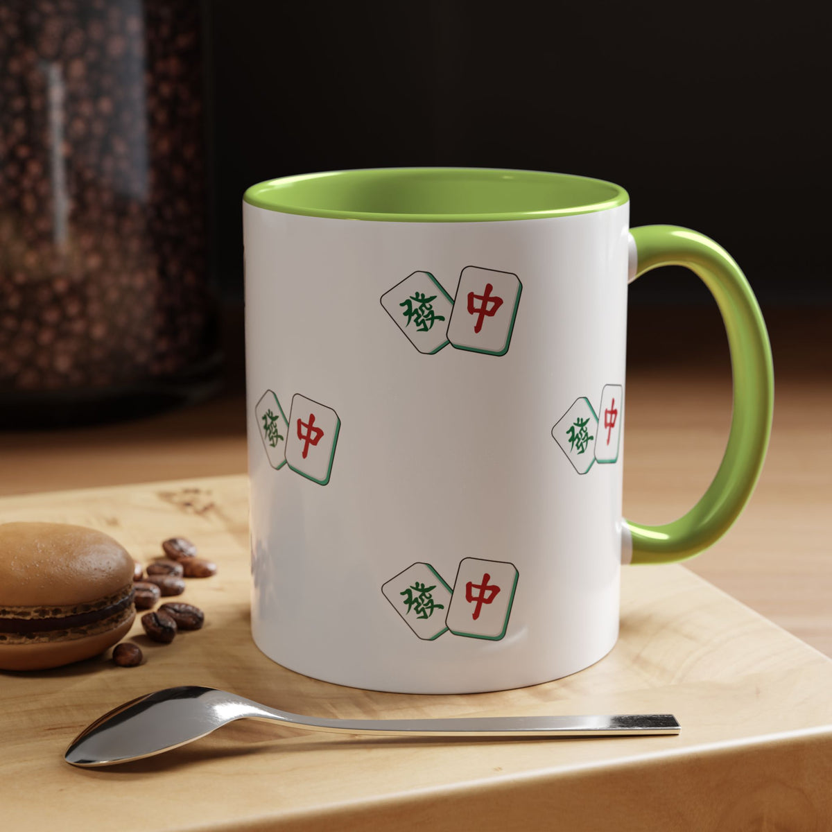 Mahjong Tiles Pattern Mug Accent Coffee Mug | Mahjong Tile Ceramic Mug