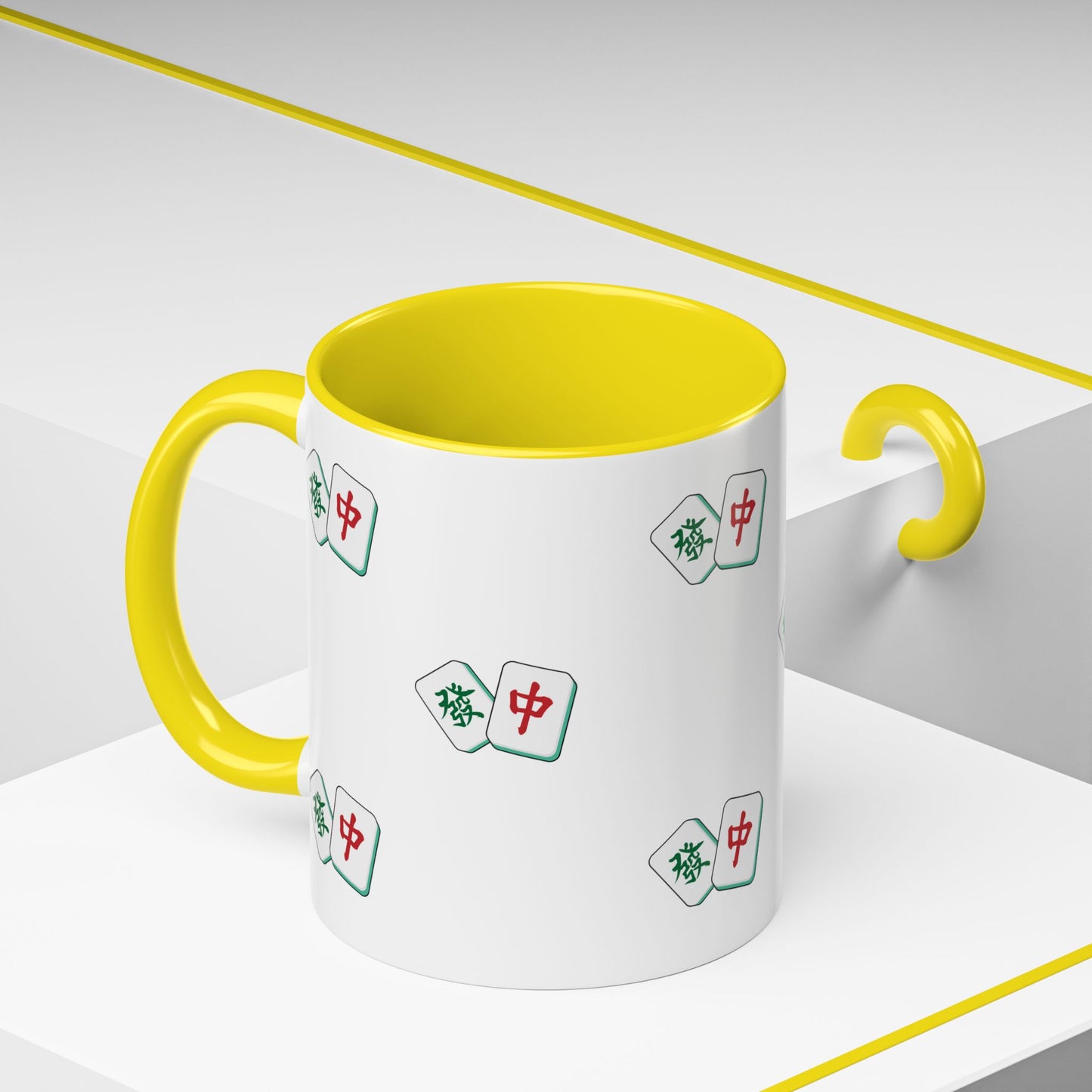 Mahjong Tiles Pattern Mug Accent Coffee Mug | Mahjong Tile Ceramic Mug