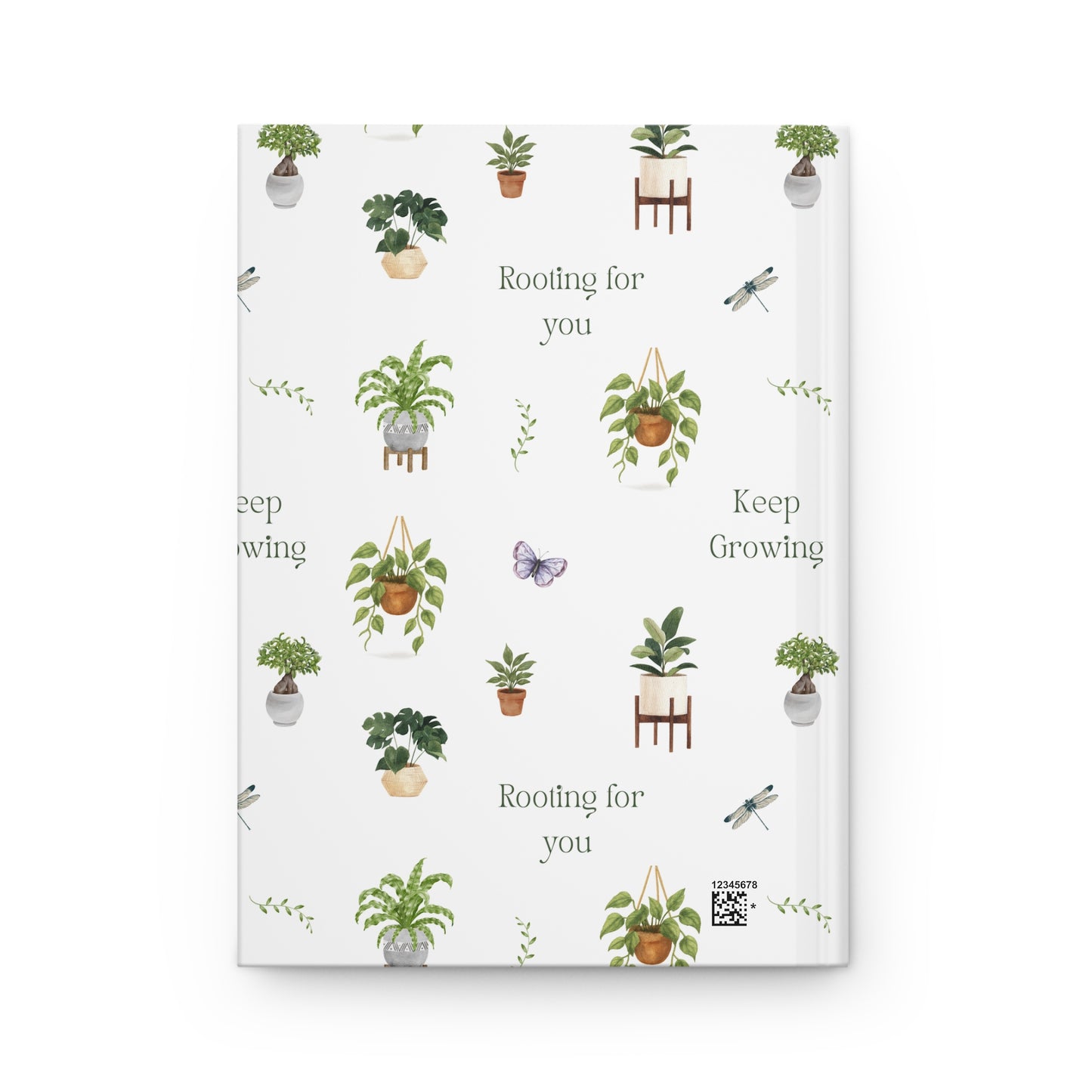 Keep Growing Botanical Plant Pattern Hardcover Journal