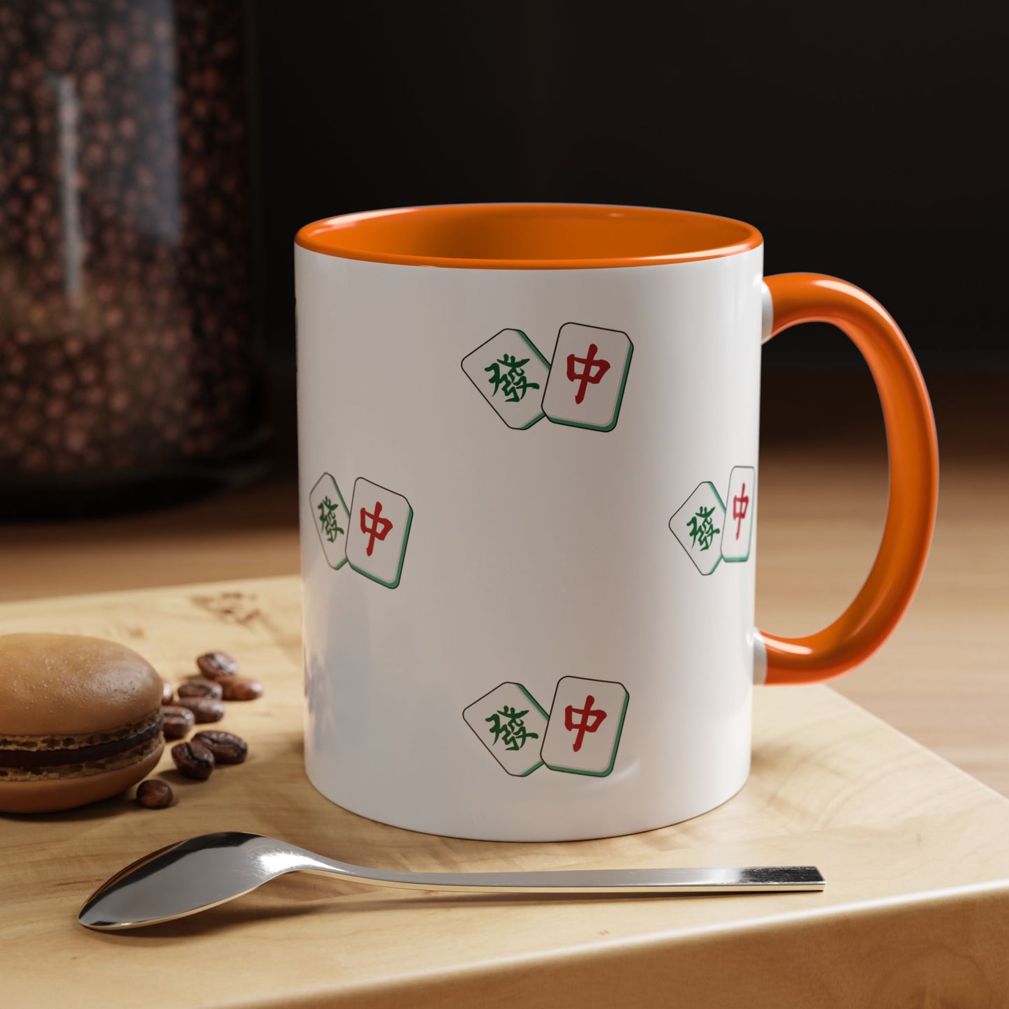 Mahjong Tiles Pattern Mug Accent Coffee Mug | Mahjong Tile Ceramic Mug