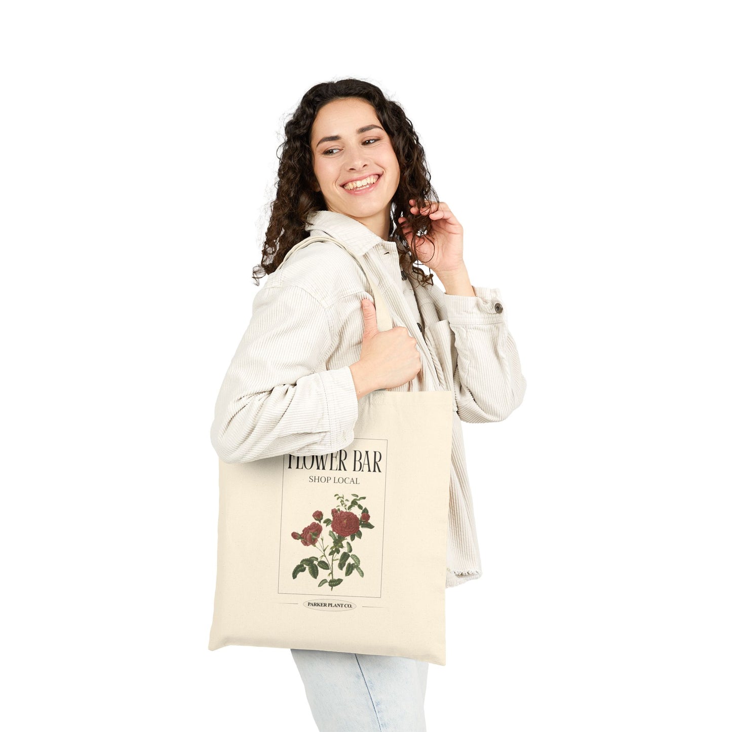 Flower Bar Rose Illustration Market Tote Bag
