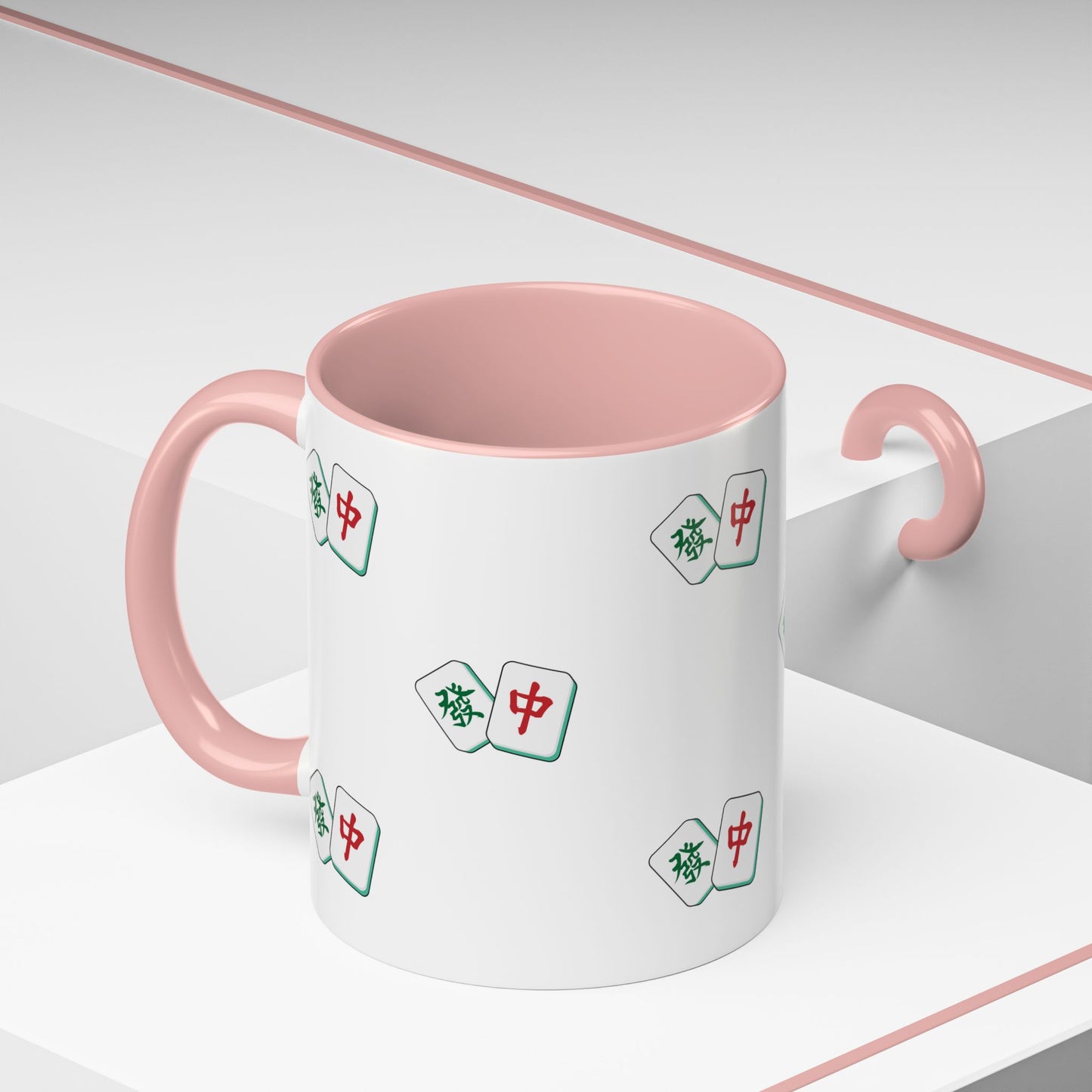 Mahjong Tiles Pattern Mug Accent Coffee Mug | Mahjong Tile Ceramic Mug