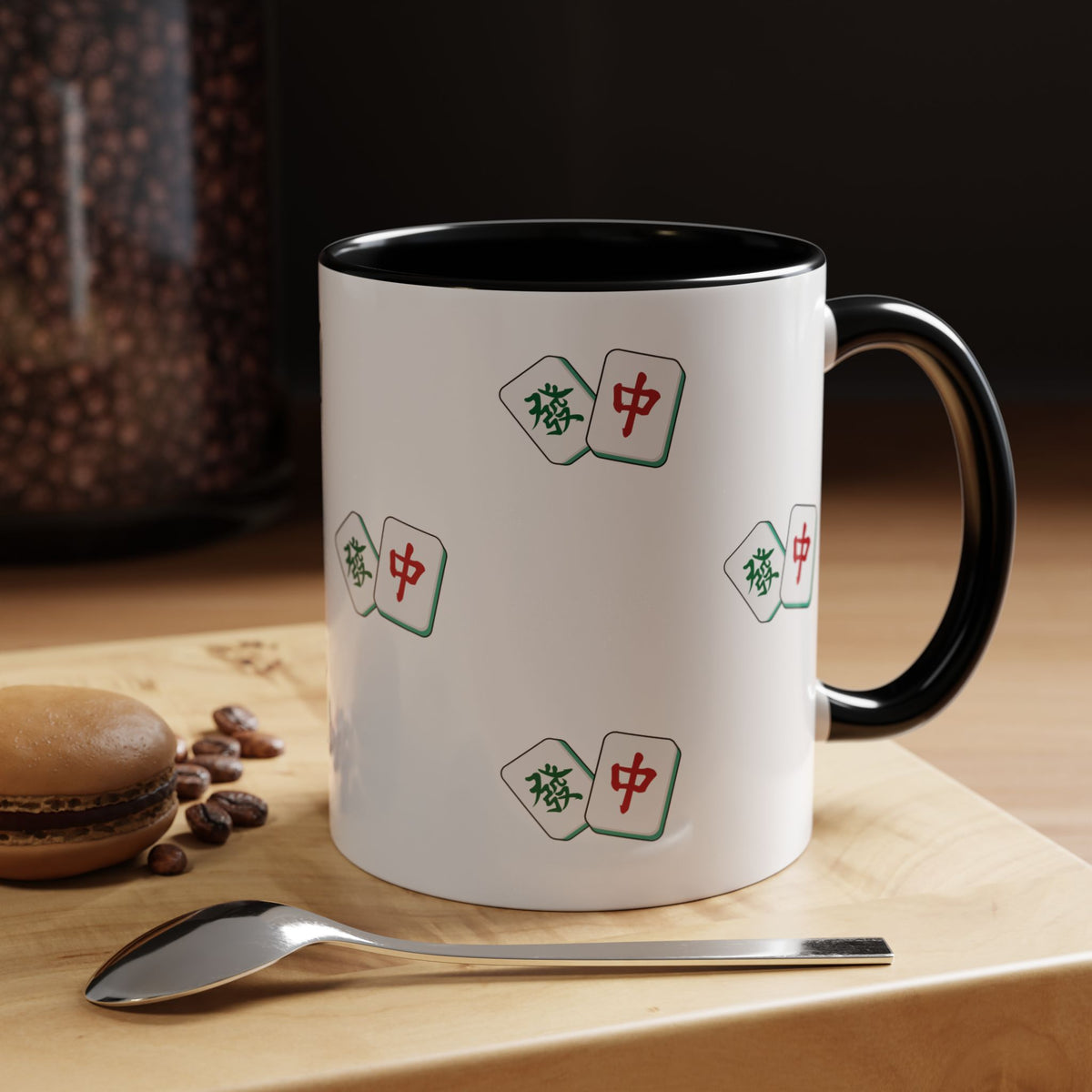 Mahjong Tiles Pattern Mug Accent Coffee Mug | Mahjong Tile Ceramic Mug