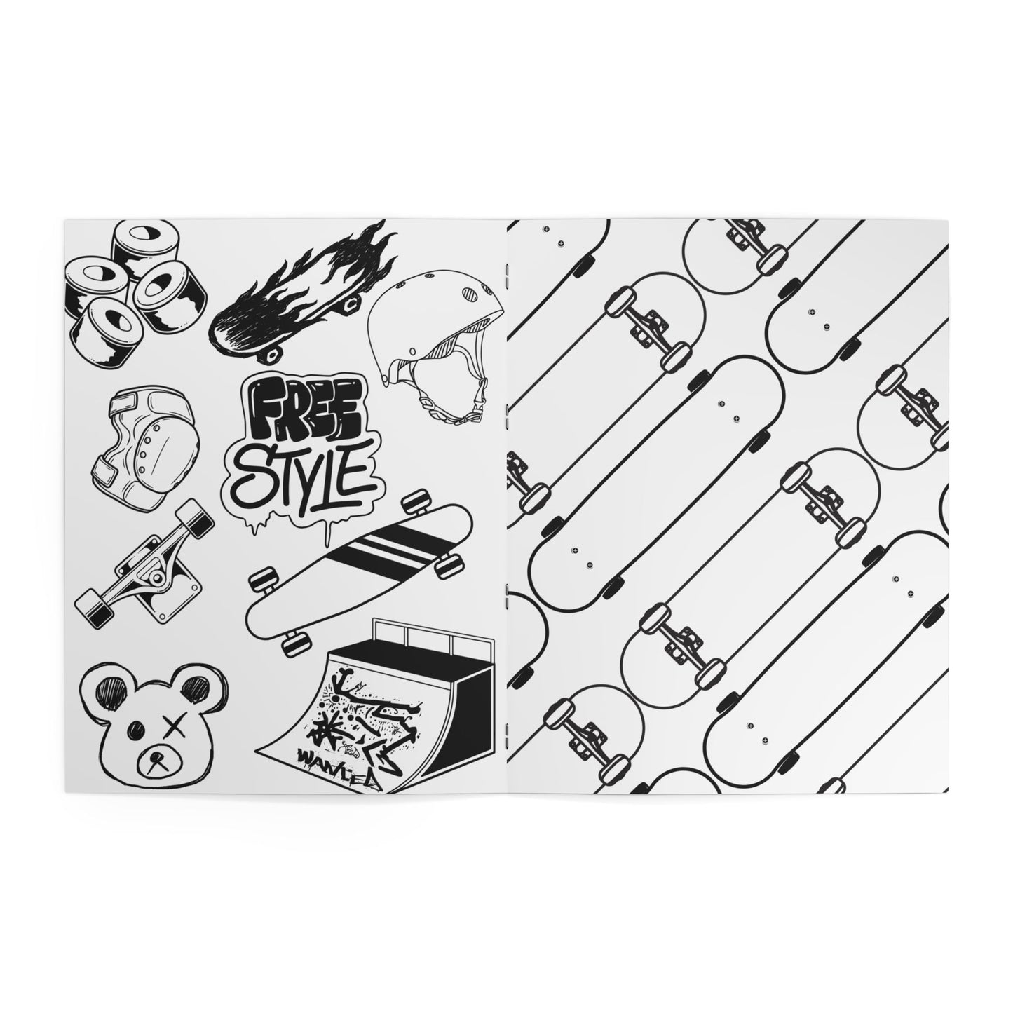 A Coloring Book for Skaters Adult & Kid Relaxing Activity
