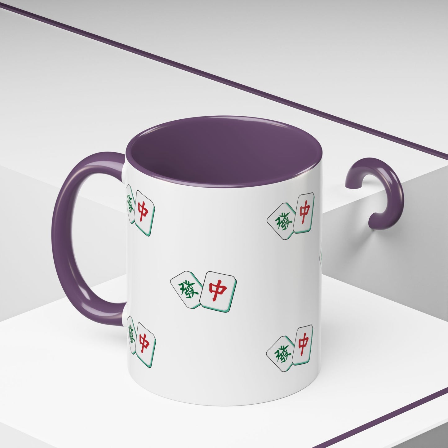 Mahjong Tiles Pattern Mug Accent Coffee Mug | Mahjong Tile Ceramic Mug