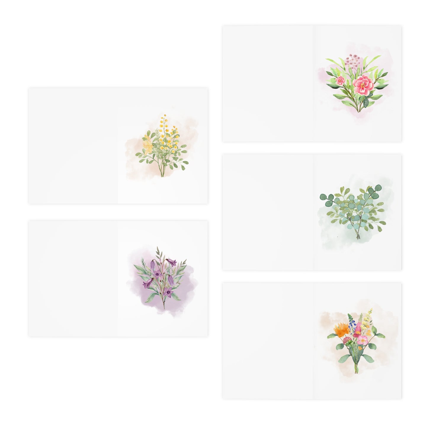 Watercolor Wildflower Bouquet Greeting Cards 5-Pack
