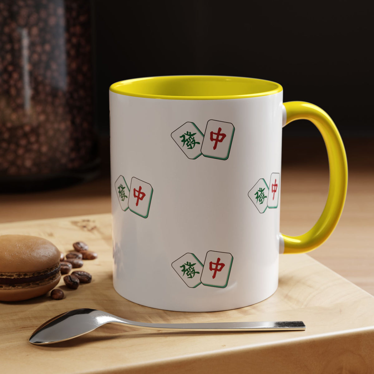 Mahjong Tiles Pattern Mug Accent Coffee Mug | Mahjong Tile Ceramic Mug