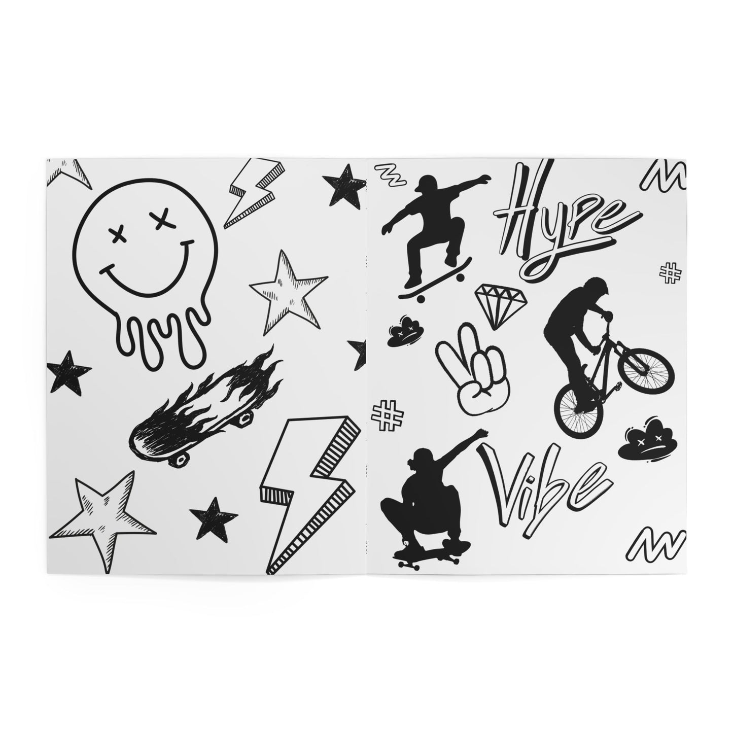A Coloring Book for Skaters Adult & Kid Relaxing Activity
