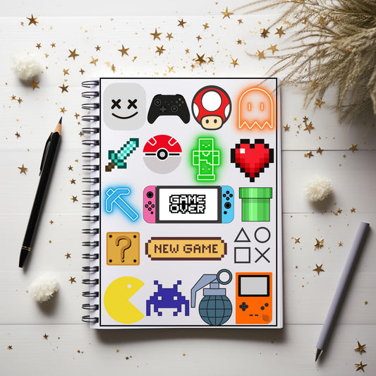 Nostalgia Video Game Notebook: Graphic Print Journal