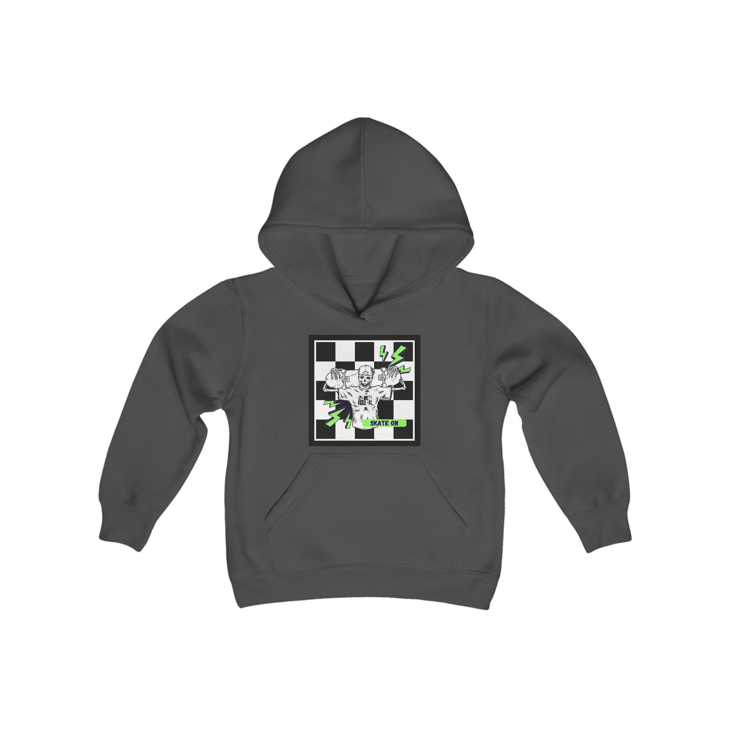 Kid's Skater Skeleton Checkered Hoodie