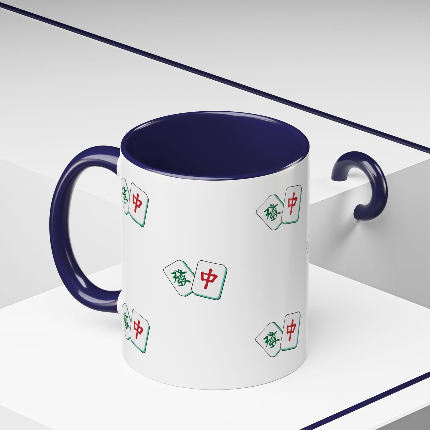Mahjong Tiles Pattern Mug Accent Coffee Mug | Mahjong Tile Ceramic Mug