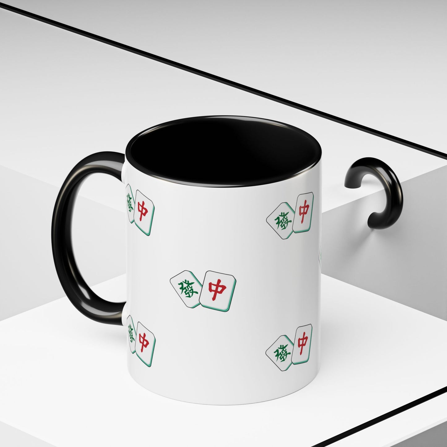 Mahjong Tiles Pattern Mug Accent Coffee Mug | Mahjong Tile Ceramic Mug