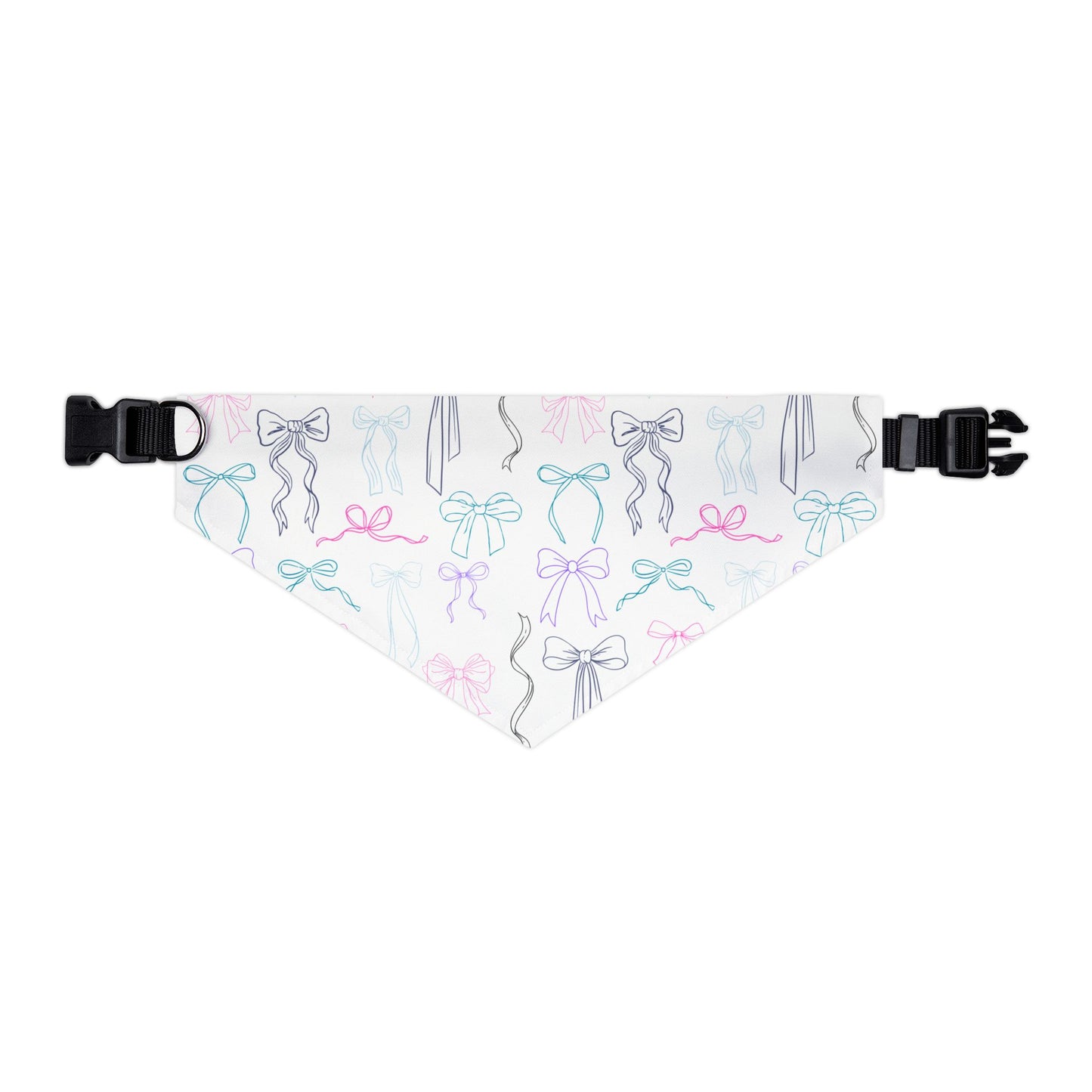 XL size Dog bandana with bow pattern on a white background
