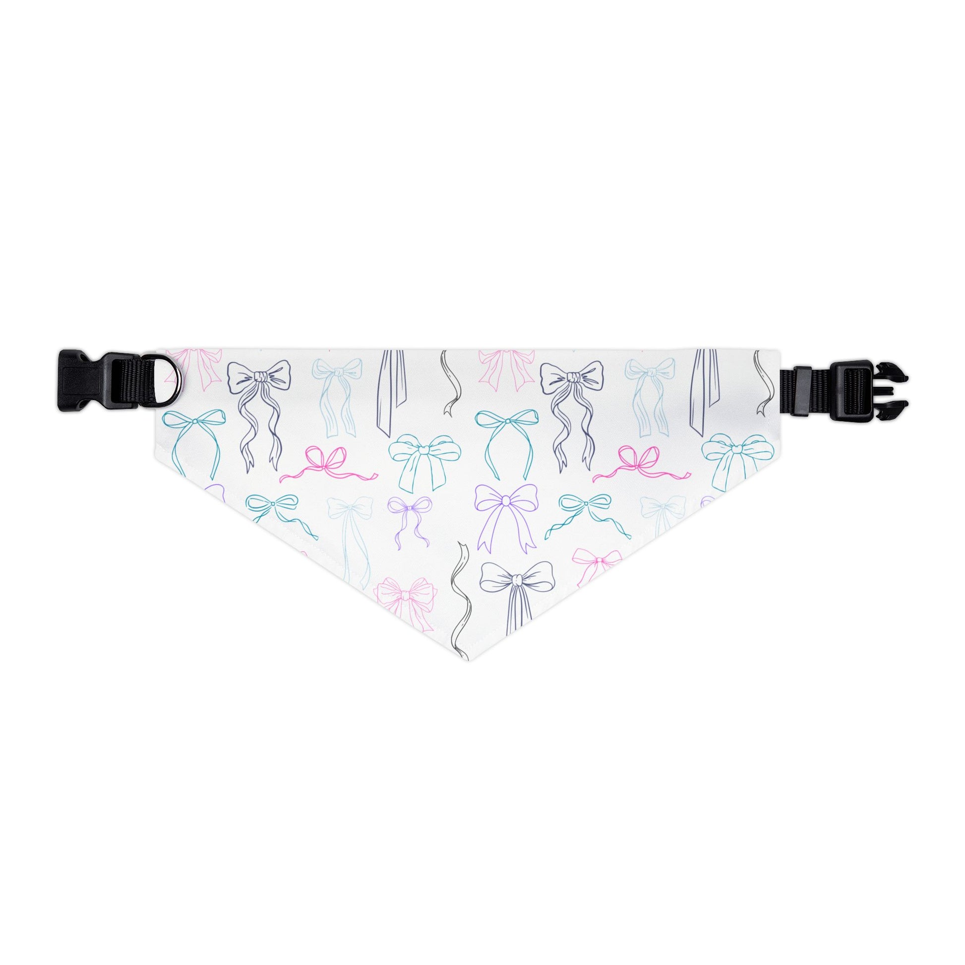 XL size Dog bandana with bow pattern on a white background
