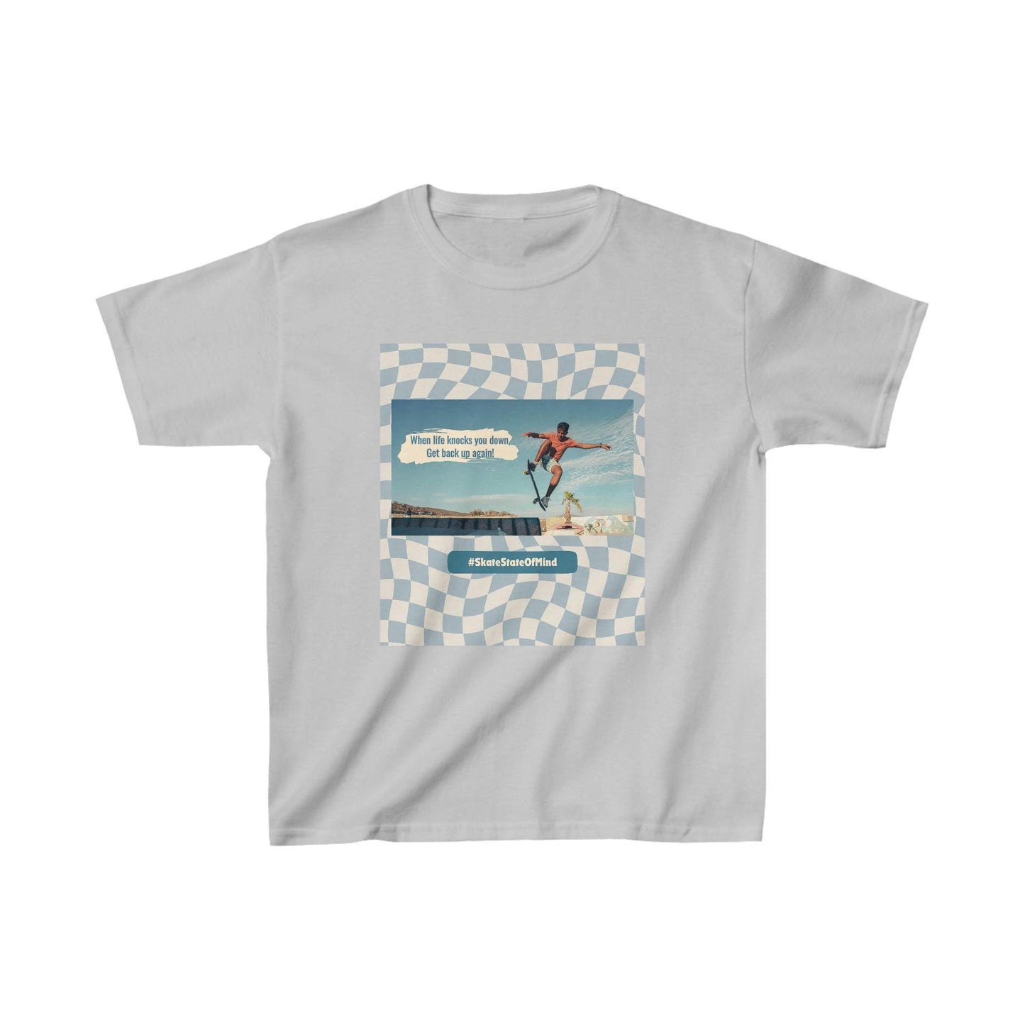 Fun Skateboard shirt "When Life Knocks, you down"