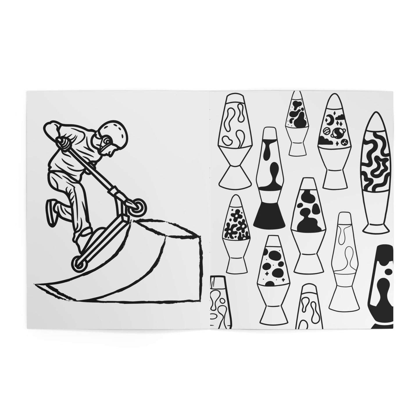 A Coloring Book for Skaters Adult & Kid Relaxing Activity