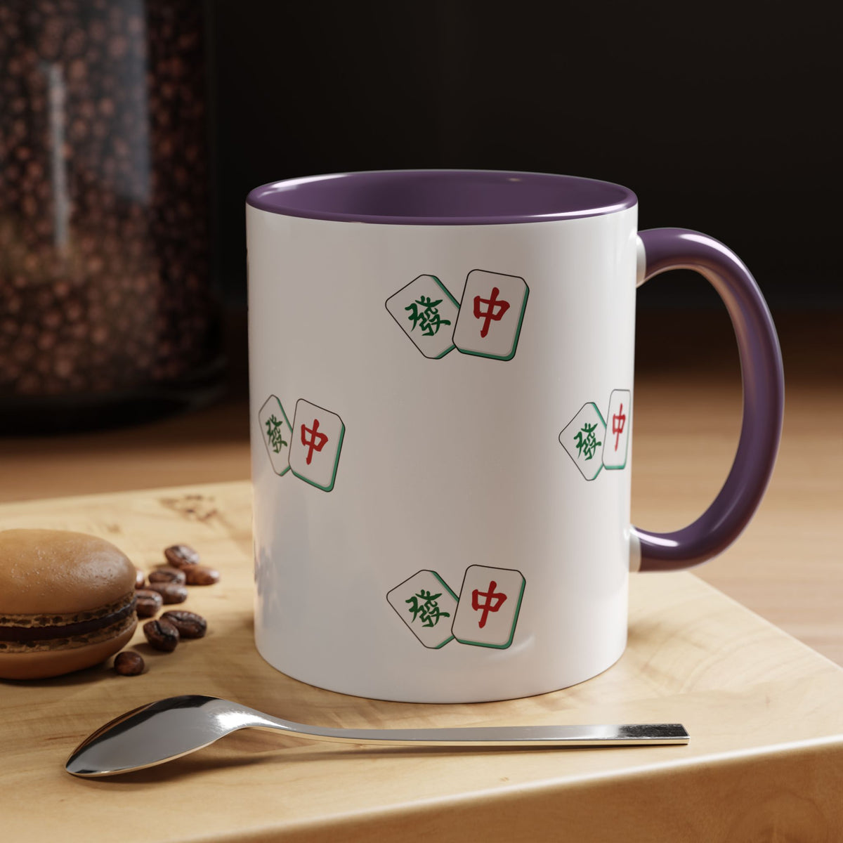 Mahjong Tiles Pattern Mug Accent Coffee Mug | Mahjong Tile Ceramic Mug