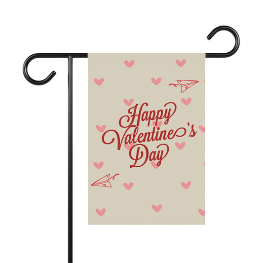 Pink Heart Valentine's Day Garden Flag