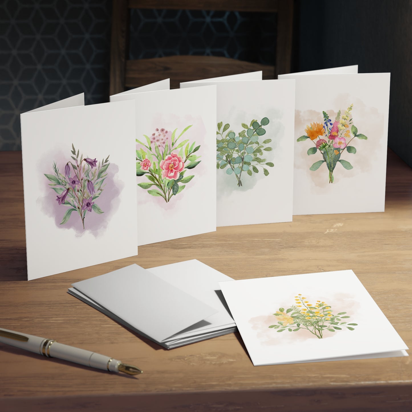Watercolor Wildflower Bouquet Greeting Cards 5-Pack
