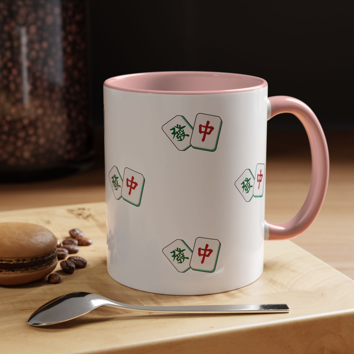 Mahjong Tiles Pattern Mug Accent Coffee Mug | Mahjong Tile Ceramic Mug