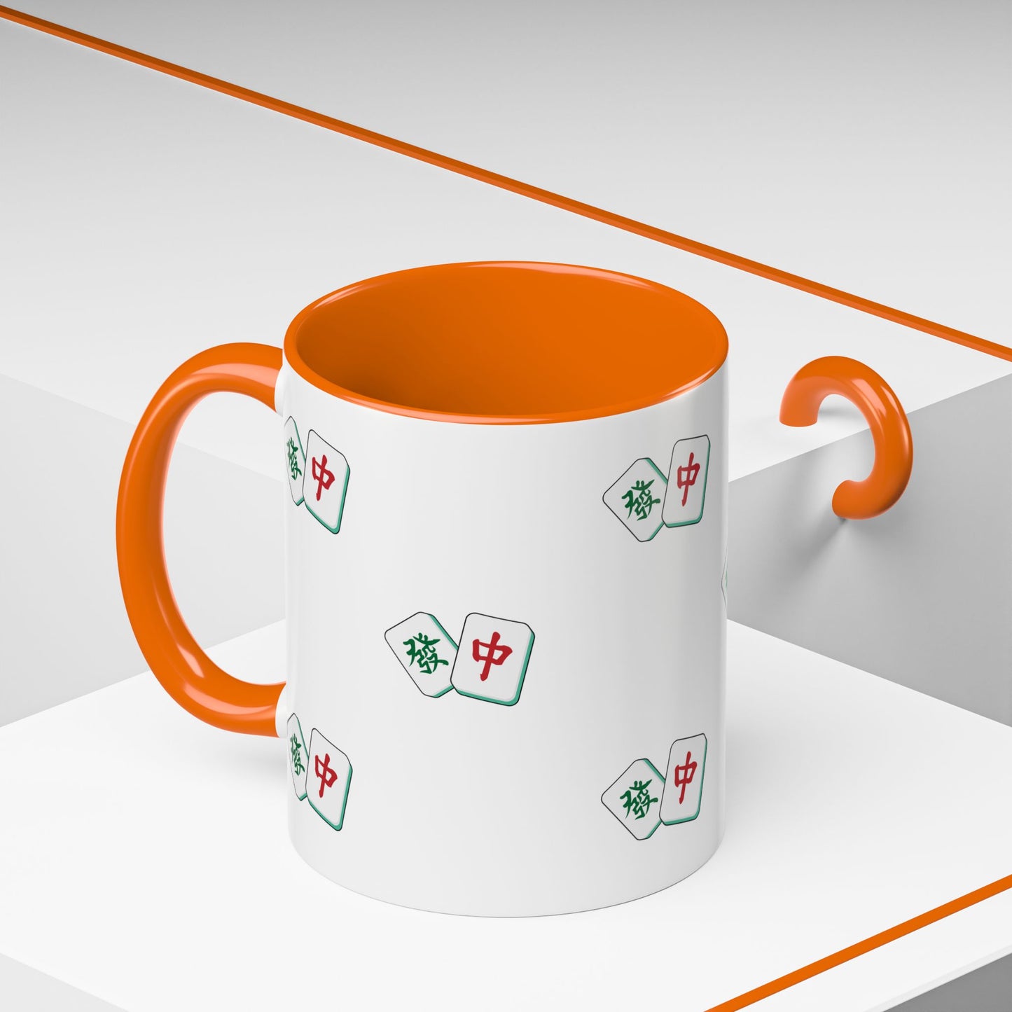 Mahjong Tiles Pattern Mug Accent Coffee Mug | Mahjong Tile Ceramic Mug