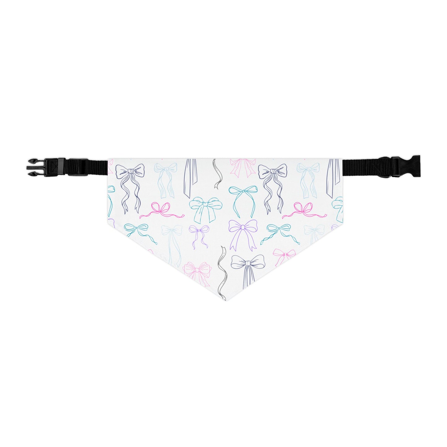 Small Dog bandana with bow pattern on a white background
