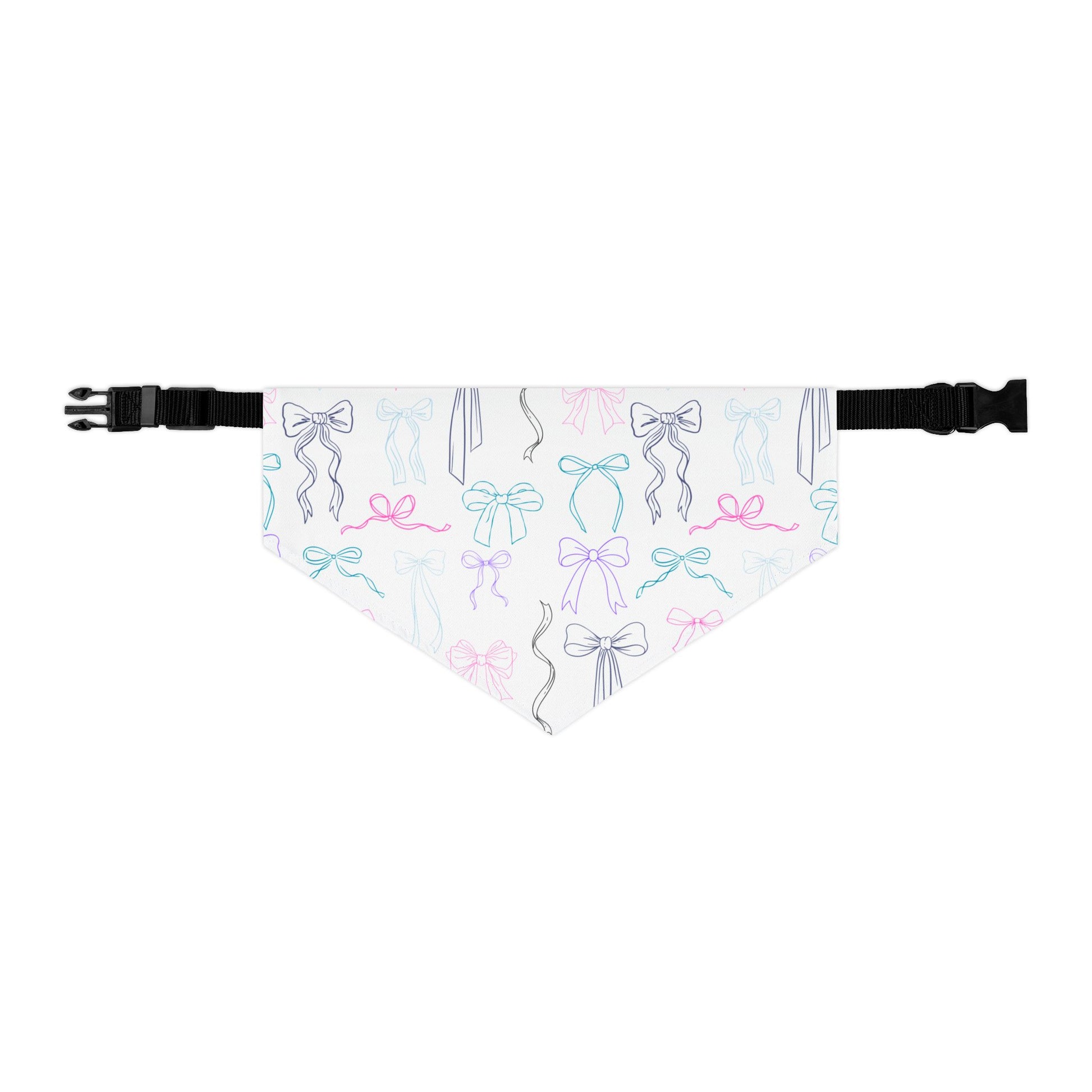 Small Dog bandana with bow pattern on a white background