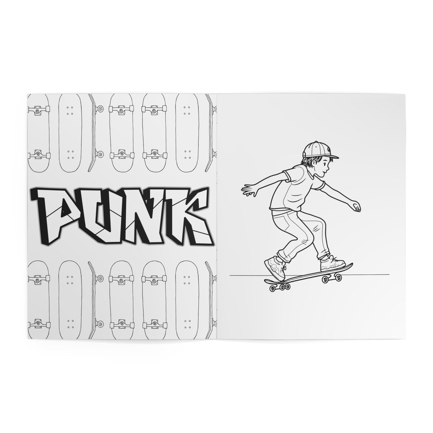 A Coloring Book for Skaters Adult & Kid Relaxing Activity