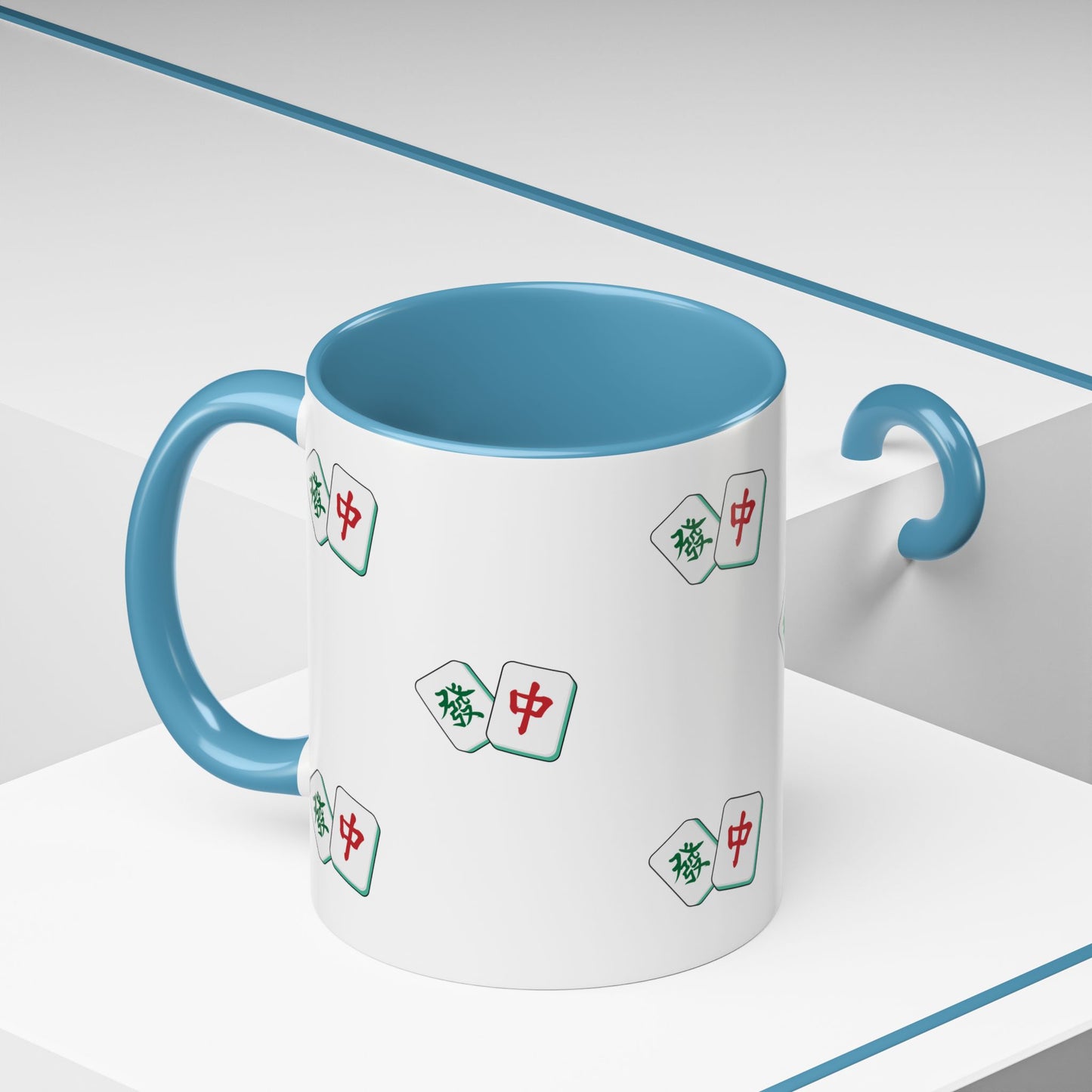 Mahjong Tiles Pattern Mug Accent Coffee Mug | Mahjong Tile Ceramic Mug