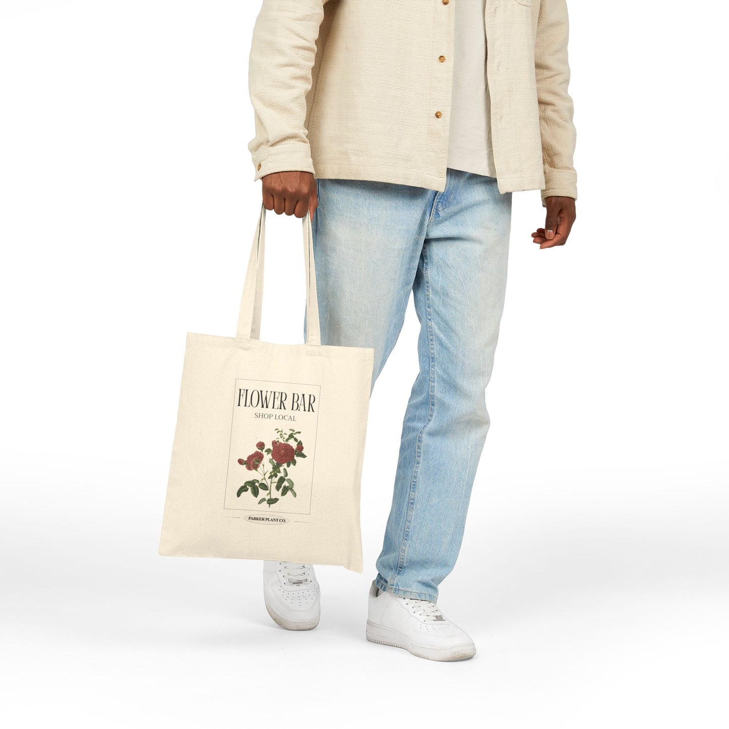 Flower Bar Rose Illustration Market Tote Bag