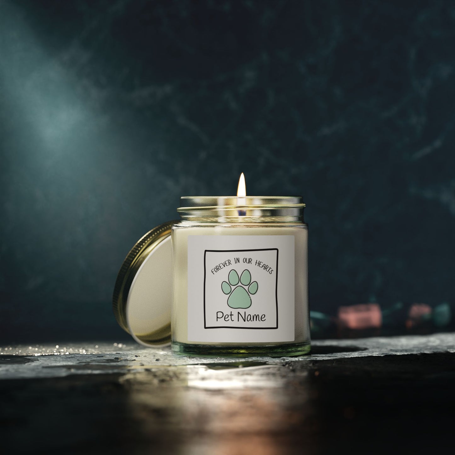 Personalized Pet Memory Candle — "Forever in Our Hearts"