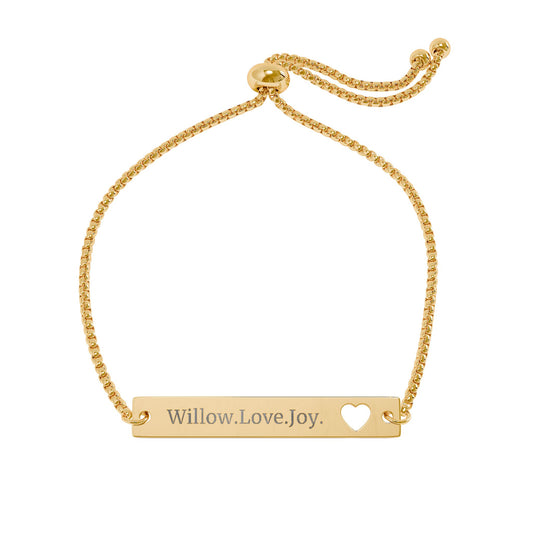Willow.Love.Joy. Heart Bar Bracelet