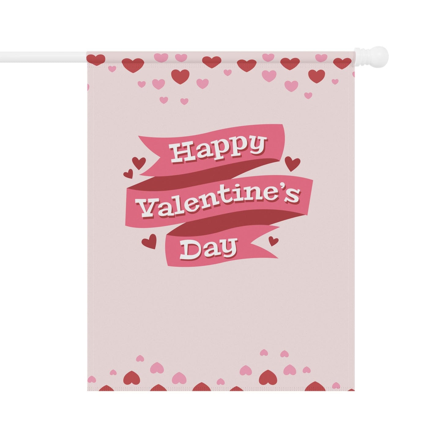 Valentine's Day Garden Flag: Pink Heart House Banner