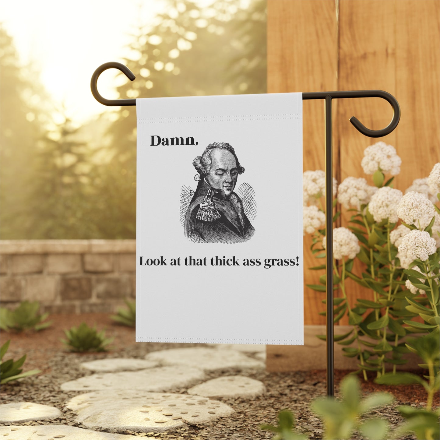 Vintage Portrait 'Damn Look at That Thick Ass Grass' Garden Lawn Flag