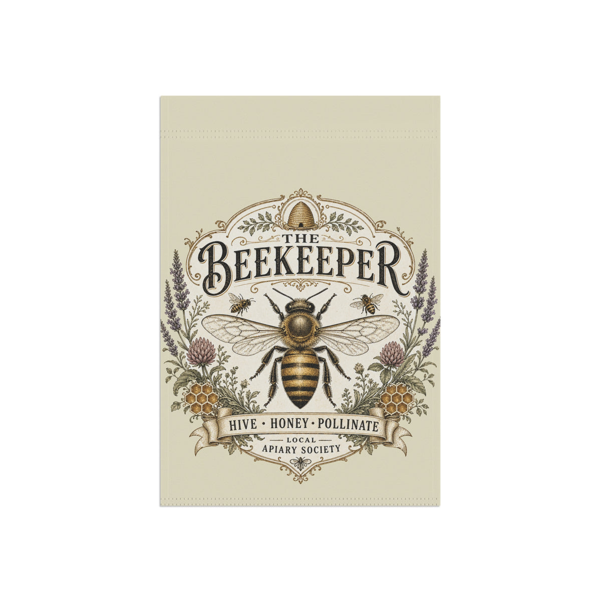Bee Garden Flag | Apiary Hive & Honey Illustration