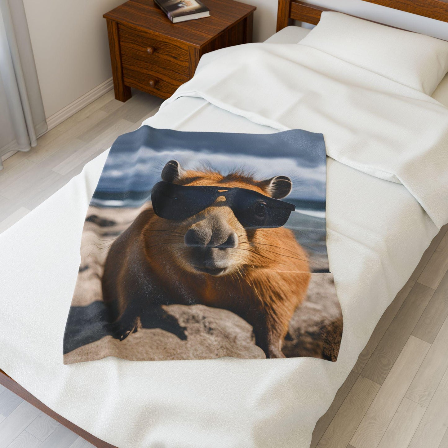 Funny Capybara Fleece Throw Blanket - Quirky Animal Decor