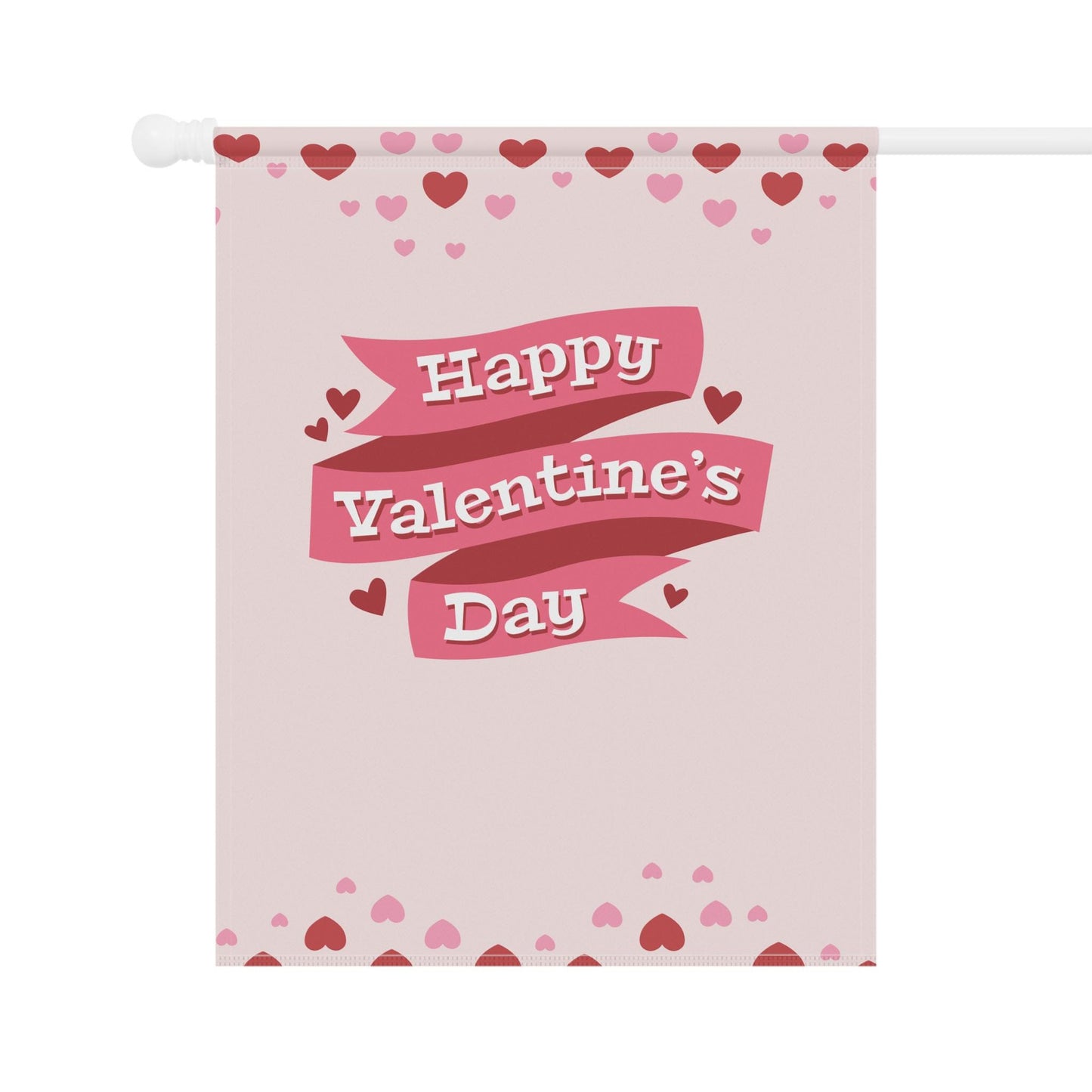 Valentine's Day Garden Flag: Pink Heart House Banner