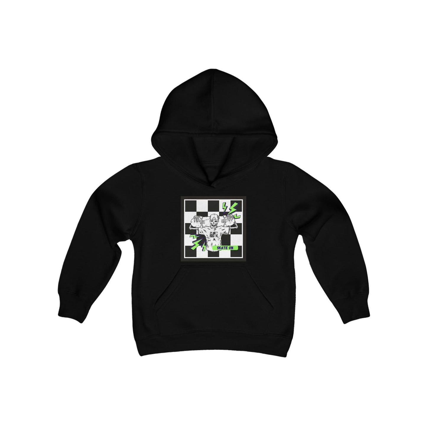 Kid's Skater Skeleton Checkered Hoodie