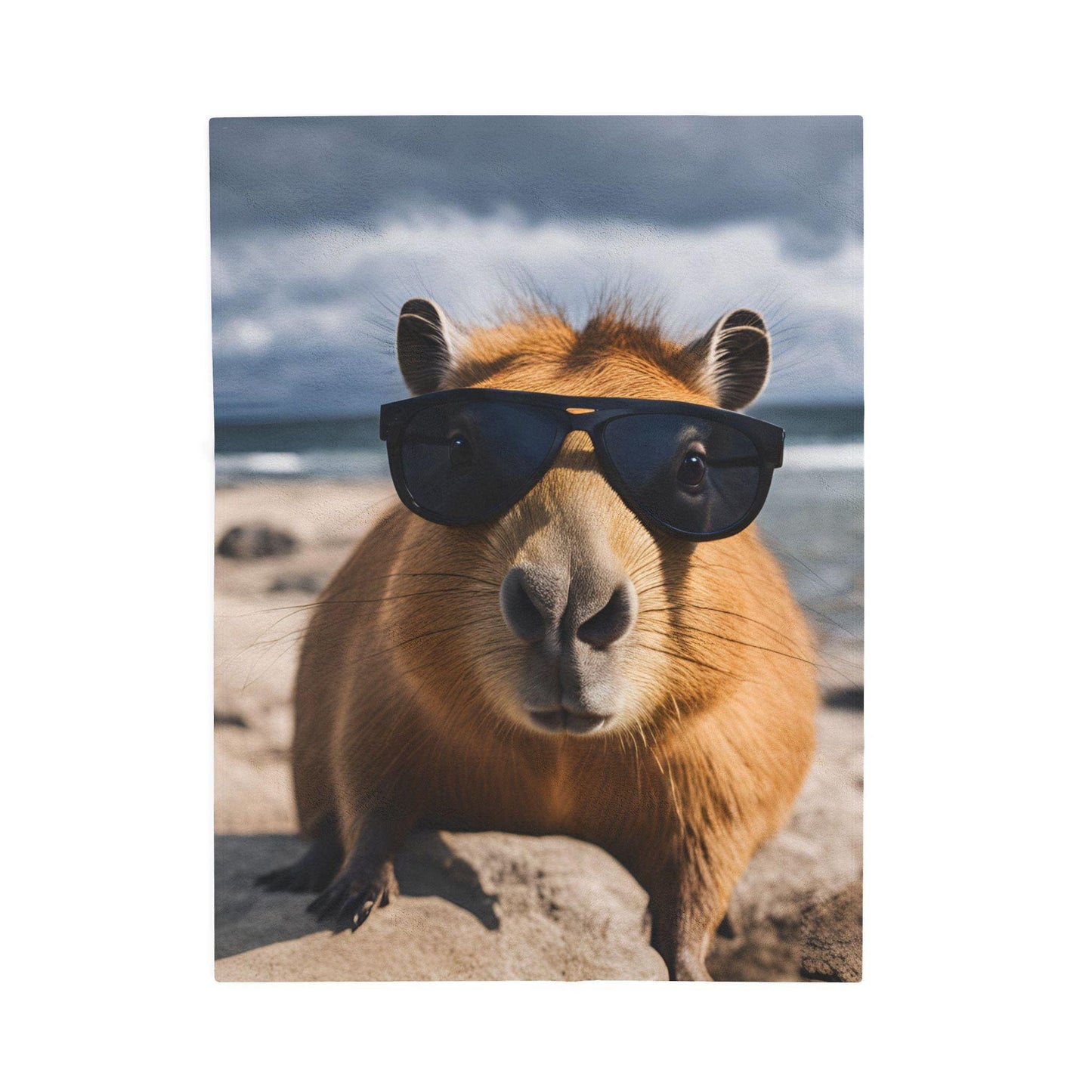 Funny Capybara Fleece Throw Blanket - Quirky Animal Decor