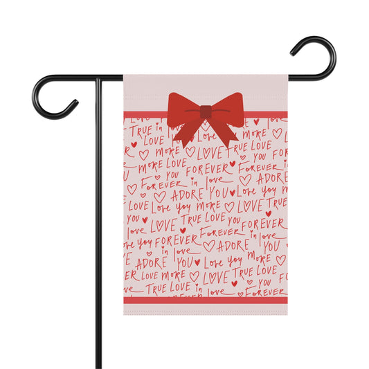 Cute Red Valentines Bow House/Garden Flag