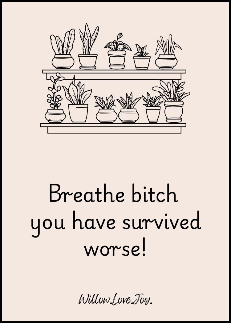 Sweary Printable affirmation cards, Self-Esteem Builder (Digital Download)