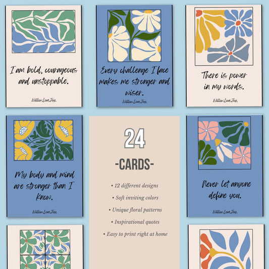 Boho Affirmation Cards: Positive Self-Care Quotes (Digital Download)